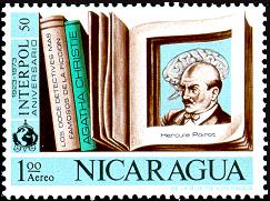 Hercule Poirot em selo - Nicarágua